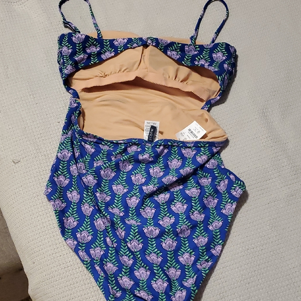J. Crew Blue and Purple One Piece Swimsuit - Picture 2 of 6